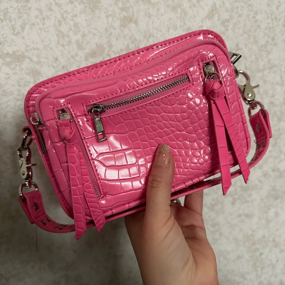 NWOT Urban Outfitters Pink Vegan Leather Mini Bag - Picture 8 of 10